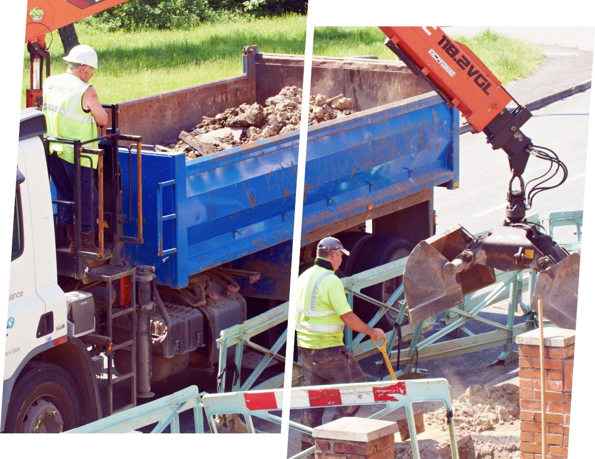 Les Ripeurs, évacuation en camions-grue